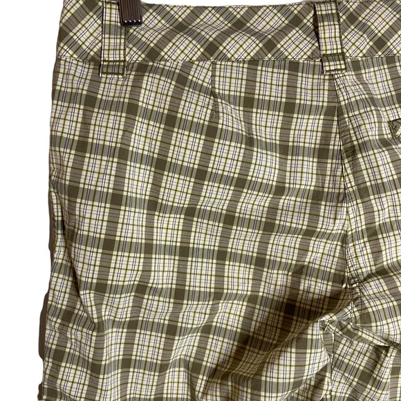 Lole Brown Yellow White Plaid Shorts Water Repellent Quick Dry Stretch 10 - Picture 12 of 16